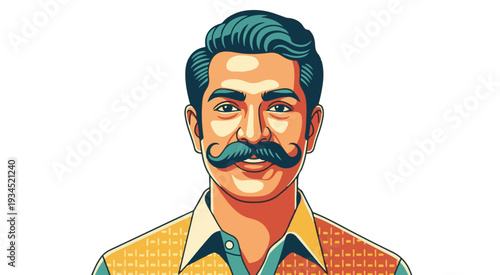 indian man avatar design 2d vector Boy cartoon 