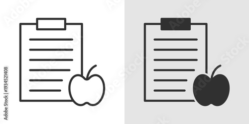 Nutrition Icon representing healthy diet, balanced food, and wellness lifestyle. Stroke, filled, and colored vector illustration.