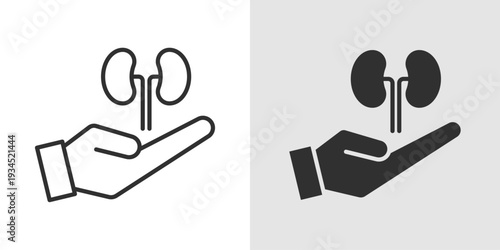 Organ Donation Icon representing organ transplant awareness, lifesaving medical support, and healthcare services. Stroke, filled, and colored vector illustration.