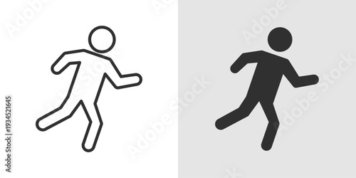 Running Icon representing physical fitness, jogging activity, athletic training, endurance exercise, and an active healthy lifestyle.