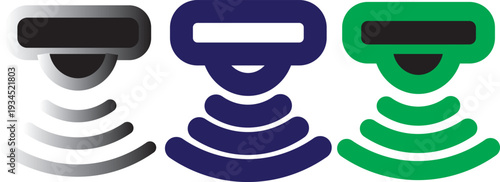 Motion sensor icon in thin stroke and flat .Motion sensor icon set. PIR detection symbols. Movement alert graphic design. Motion sensor icon vector Illustration