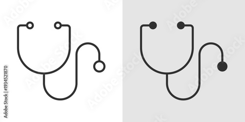 Stethoscope Icon representing medical examination, healthcare diagnostics, doctor equipment, and patient monitoring in clinical environments.