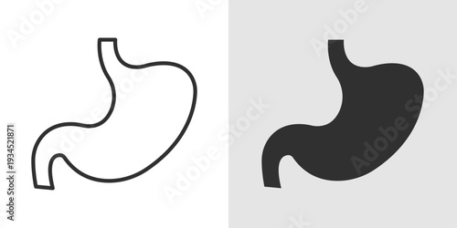 Stomach Icon representing the human digestive system, gastrointestinal health, medical diagnosis, and stomach related healthcare or anatomy.