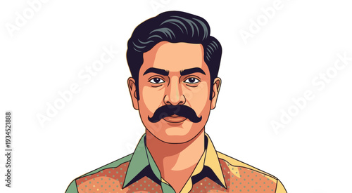 indian man avatar design 2d vector Boy cartoon 