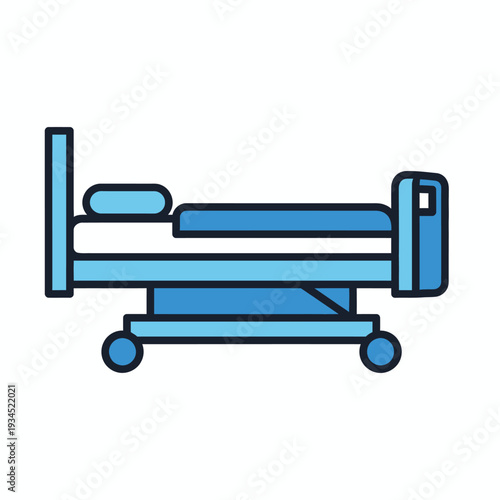 Hospital Bed Icon Vector Illustration - Medical Equipment and Healthcare Symbol