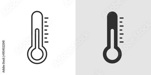 Thermometer Icon representing temperature measurement, medical diagnostics, and healthcare monitoring. Stroke, filled, and colored vector illustration.