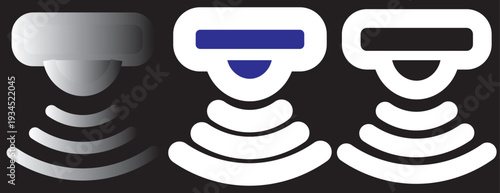 Motion sensor icon in thin stroke and flat .Motion sensor icon set. PIR detection symbols. Movement alert graphic design. Motion sensor icon vector Illustration