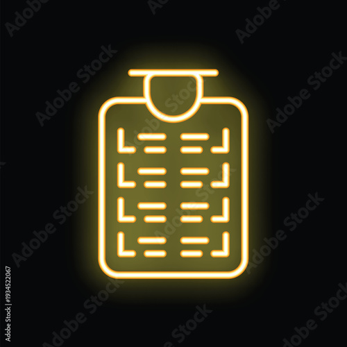 Neon icon of a wall mounted electric heater glowing on black background, perfect for websites, apps and more