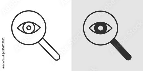 Vision Test Icon representing eye examination, optometry, and visual health checkups. Stroke, filled, and colored vector illustration.