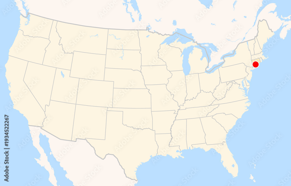 Obraz premium Location Map of Tweed-New Haven Airport (New Haven, Connecticut, USA). IATA-code: HVN. No labels at all.