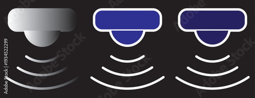 Motion sensor icon in thin stroke and flat .Motion sensor icon set. PIR detection symbols. Movement alert graphic design. Motion sensor icon vector Illustration