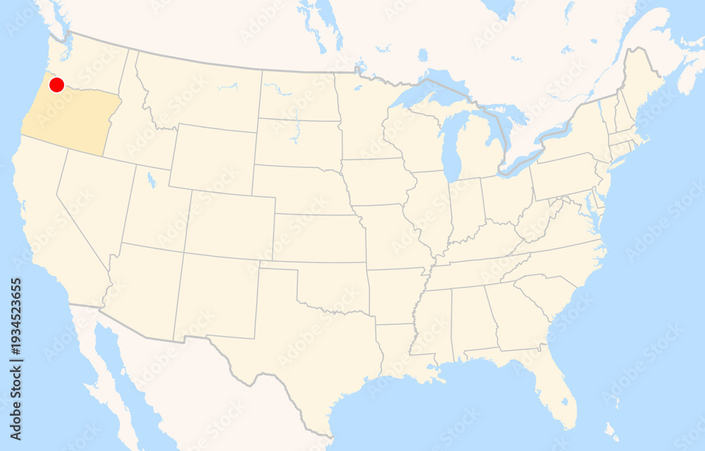 Naklejka premium Location Map of Portland Int. Airport (Portland, Oregon, USA). IATA-code: PDX. No labels at all.