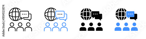 Public Opinion and Community Discussion Icon Vector illustration editable