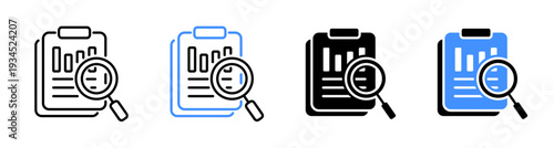 Data Analytics and Media Monitoring Research Icon Vector illustration editable