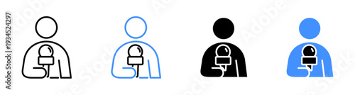 Professional Journalist and Field News Reporting Icon Vector illustration editable