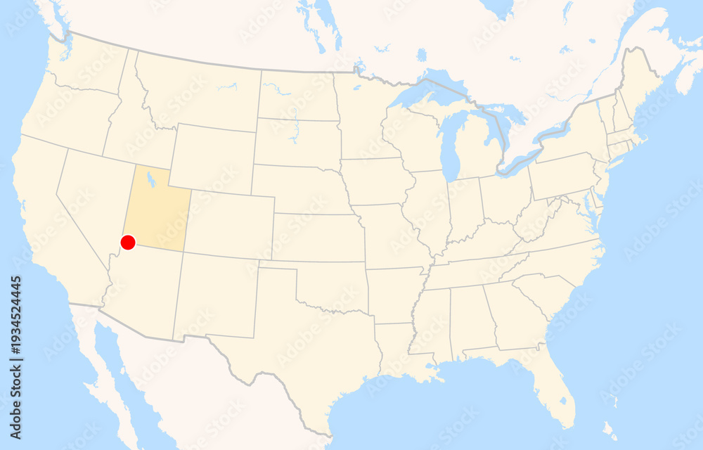 Fototapeta premium Location Map of St. George Regional Airport (Saint George, Utah, USA). IATA-code: SGU. No labels at all.
