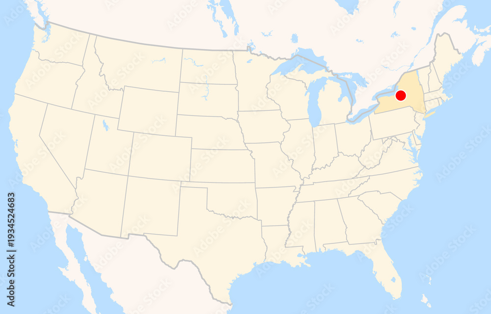 Fototapeta premium Location Map of Syracuse Hancock Int. Airport (Syracuse, New York, USA). IATA-code: SYR. No labels at all.