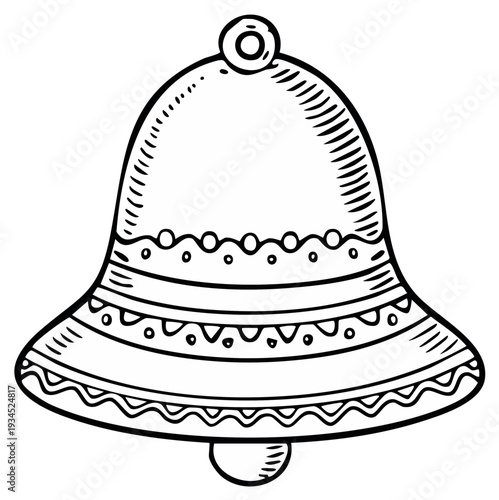 Ornamental Hand Drawn Bell Illustration