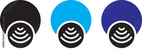 Motion sensor icon in thin stroke and flat .Motion sensor icon set. PIR detection symbols. Movement alert graphic design. Motion sensor icon vector Illustration