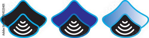 Motion sensor icon in thin stroke and flat .Motion sensor icon set. PIR detection symbols. Movement alert graphic design. Motion sensor icon vector Illustration