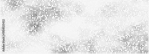 Fading triangle halftone gradient texture. Abstract geometric background. Tech triangular halfton gradation pattern. Vanishing mosaic arrow wallpaper for poster, banner, booklet. Vector design