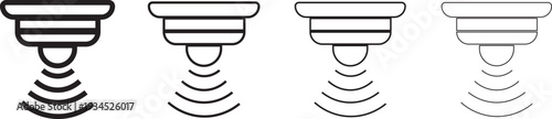 Motion sensor icon in thin stroke and flat .Motion sensor icon set. PIR detection symbols. Movement alert graphic design. Motion sensor icon vector Illustration