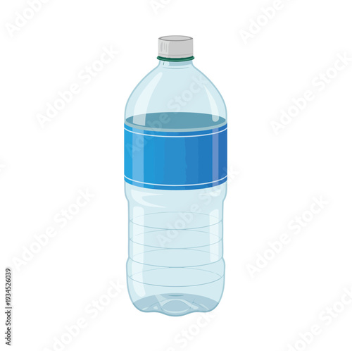 Water Bottle Cartoon Vector Illustration, Bright and Playful Plastic Bottle