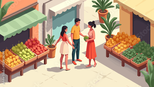 A bright and appealing image of fresh fruit arranged in wooden crates. Ideal for illustrating healthy eating, farmers markets, or grocery store promot