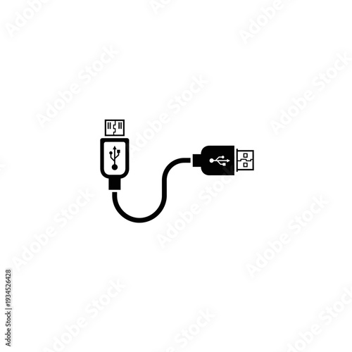 USB Micro-B Charging Cable Icon: Data Transfer & Power Connection Symbol