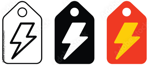 Lightning fast delivery icon for product shipping, thunder power symbol for business offer concept in vector format for e commerce, express service and logistics branding projects.