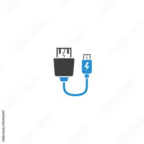 USB-C Fast Charging Cable Icon: Modern Power & Data Connection Symbol
