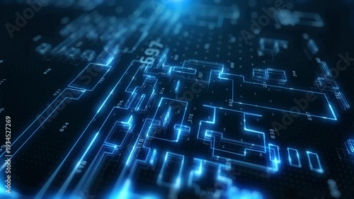 Technology UI statistic digital data binary network transferring platform 4K motion background 