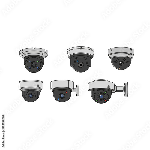 Security Camera Icons: Surveillance, Monitoring, and Safety Devices