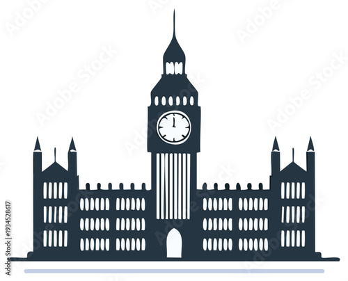 Silhouette of Big Ben Clock Tower and Parliament Buildings