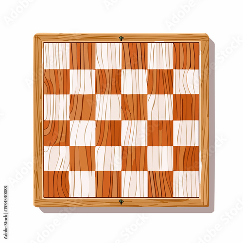 Playing chess on a wooden board with a checkered pattern during a game in a living room setting
