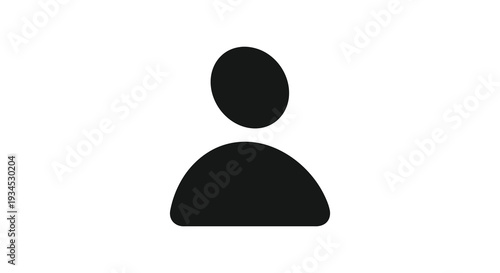 A simple minimalist graphic of a human head and shoulders against a white background a classic silhouette
