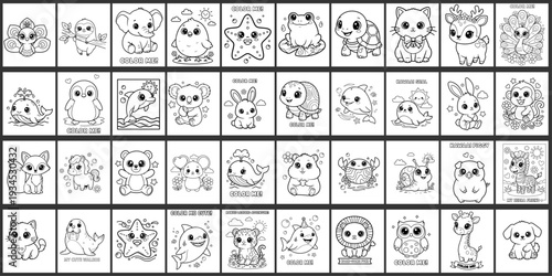black and white animals bundle 