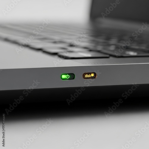 Wallpaper Mural Close-up of Laptop Status Lights and Keyboard Torontodigital.ca