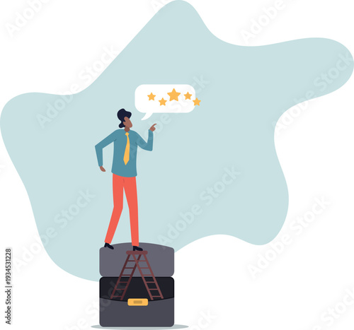 customer satisfaction, comment or giving product review, best reputation or ranking, assessment, excellent award .human life and situation.