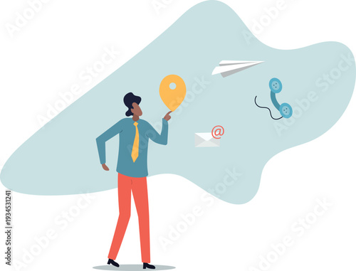 Contact us via email, phone or office location, communicate with customer or client, business information or channel for business contact.human life and situation.