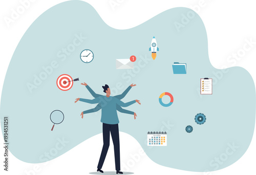 Project management, strategic plan to manage resources for development, working process and schedule, task completion .human life and situation.