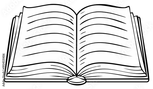 Open book with blank lined pages waiting for words and knowledge to be written and read