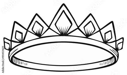 Outlined Illustration of a Royal Crown