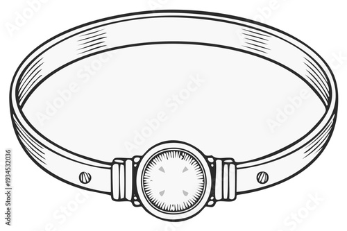 Wristwatch without a Face Graphic Vector Illustration Design Template