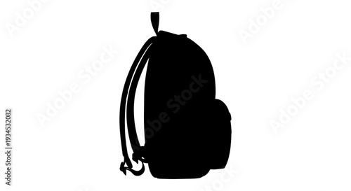 Black backpack with drawstring closure.