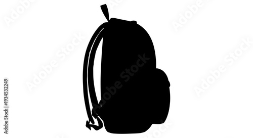 Black backpack with shoulder straps.