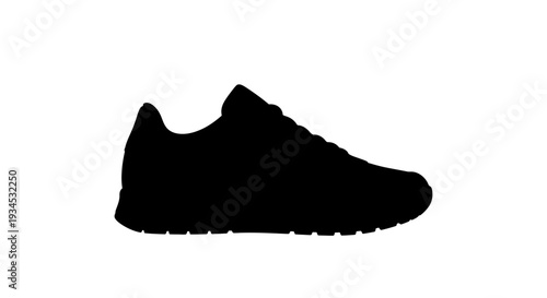 Black athletic shoe side profile view.