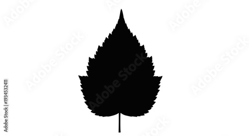 Black silhouette of a leaf shape.