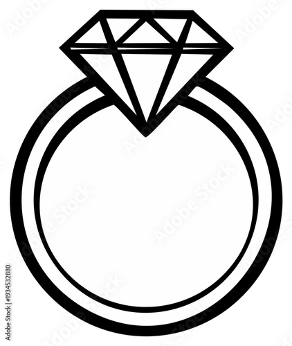 Diamond Engagement Ring Icon Symbol Love Jewelry Marriage Proposal Romantic Symbolism