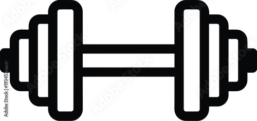 Dumbbell Icon Silhouette Weightlifting Equipment for Fitness and Strength Training Gym Workout Vector